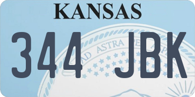 KS license plate 344JBK