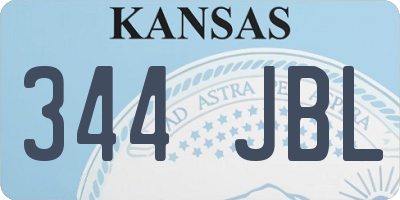 KS license plate 344JBL