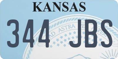 KS license plate 344JBS