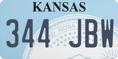 KS license plate 344JBW