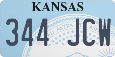 KS license plate 344JCW