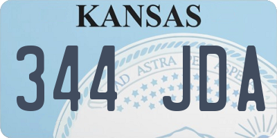 KS license plate 344JDA