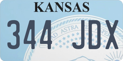 KS license plate 344JDX