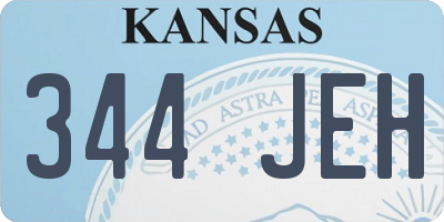 KS license plate 344JEH