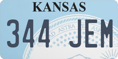 KS license plate 344JEM