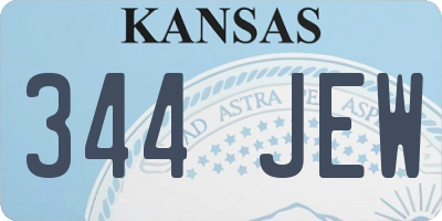 KS license plate 344JEW