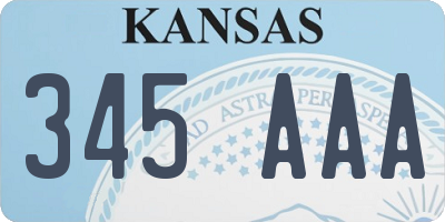 KS license plate 345AAA