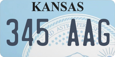 KS license plate 345AAG