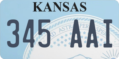 KS license plate 345AAI