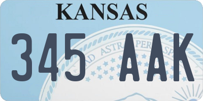 KS license plate 345AAK