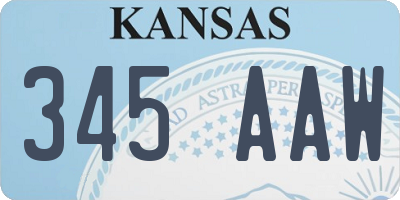 KS license plate 345AAW