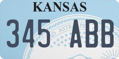 KS license plate 345ABB