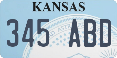 KS license plate 345ABD