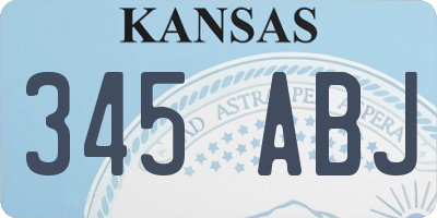 KS license plate 345ABJ