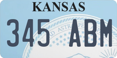 KS license plate 345ABM