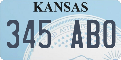 KS license plate 345ABO