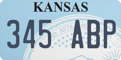 KS license plate 345ABP
