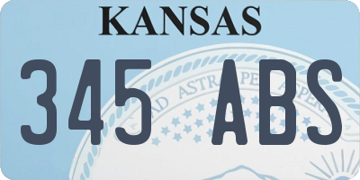 KS license plate 345ABS