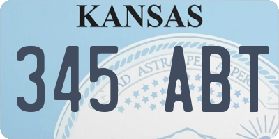 KS license plate 345ABT