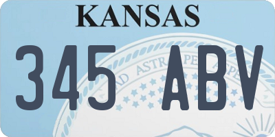 KS license plate 345ABV
