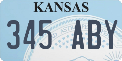 KS license plate 345ABY