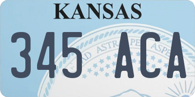 KS license plate 345ACA