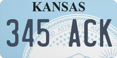 KS license plate 345ACK