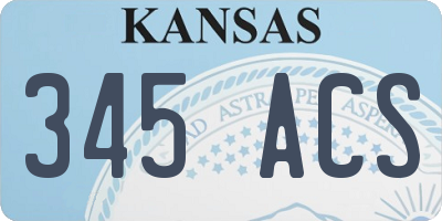 KS license plate 345ACS