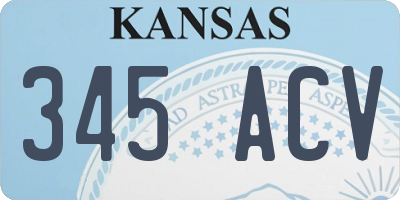 KS license plate 345ACV