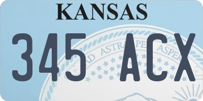 KS license plate 345ACX