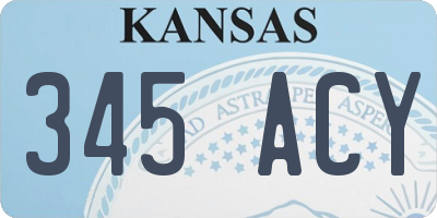 KS license plate 345ACY