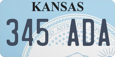 KS license plate 345ADA
