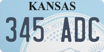 KS license plate 345ADC
