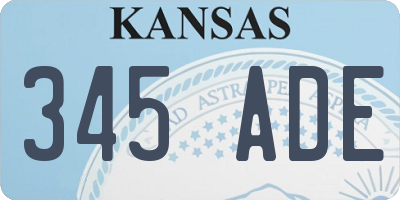 KS license plate 345ADE