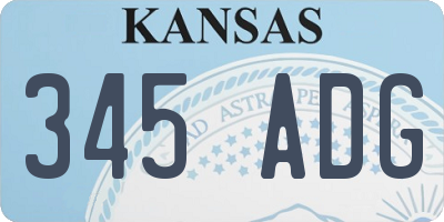KS license plate 345ADG