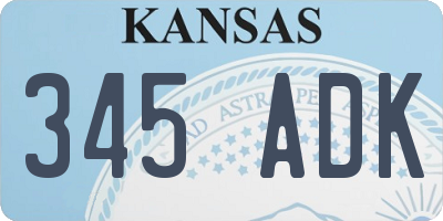 KS license plate 345ADK