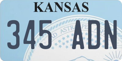 KS license plate 345ADN