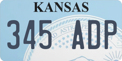 KS license plate 345ADP