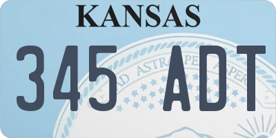 KS license plate 345ADT