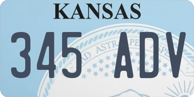 KS license plate 345ADV