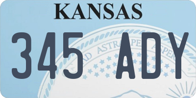 KS license plate 345ADY