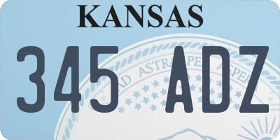 KS license plate 345ADZ