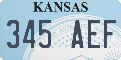 KS license plate 345AEF