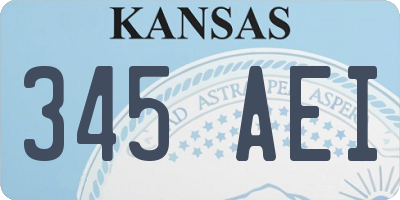 KS license plate 345AEI
