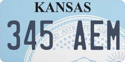 KS license plate 345AEM