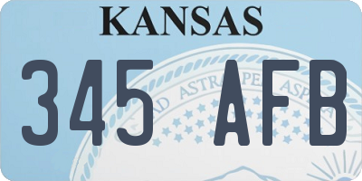 KS license plate 345AFB