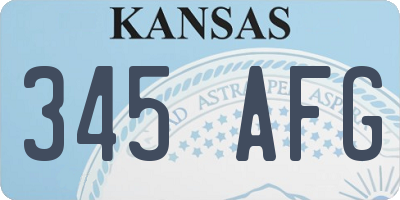 KS license plate 345AFG
