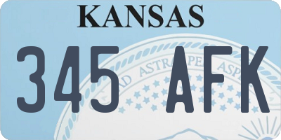 KS license plate 345AFK