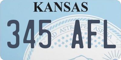 KS license plate 345AFL