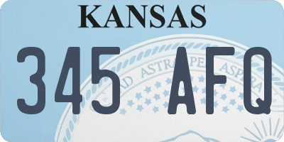 KS license plate 345AFQ